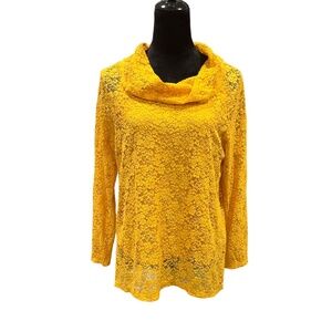 NWOT Skye’s The Limit 2-Piece Mustard Yellow Lace Tunic and Tank Top L